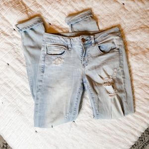AE Super Stretch Distressed Skinny Jeans